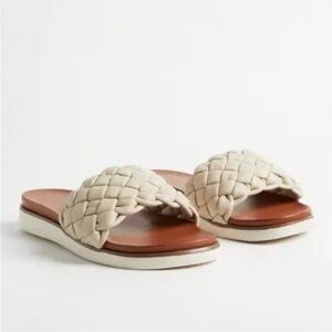 Torrid Braided Cream Slide On Sandals Size 8.5WW